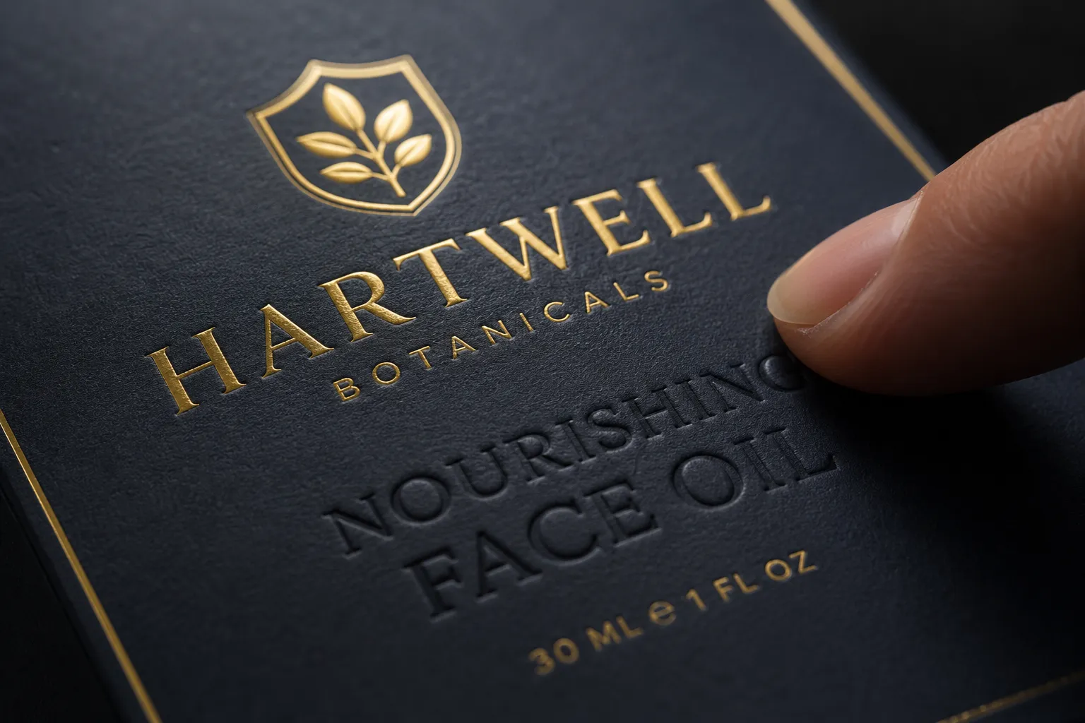 Soft touch laminated panel beside a foil block, showing the matte tactile surface